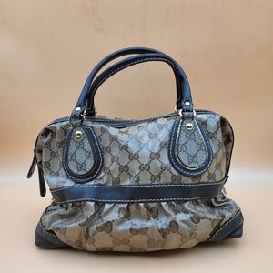 GUCCI GG Crystal Hand Bag Coated Canvas..Authentic..w/COA